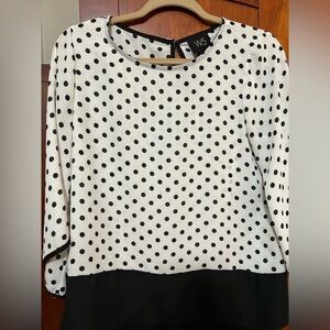 W5 Black and White Polka Dot Blouse